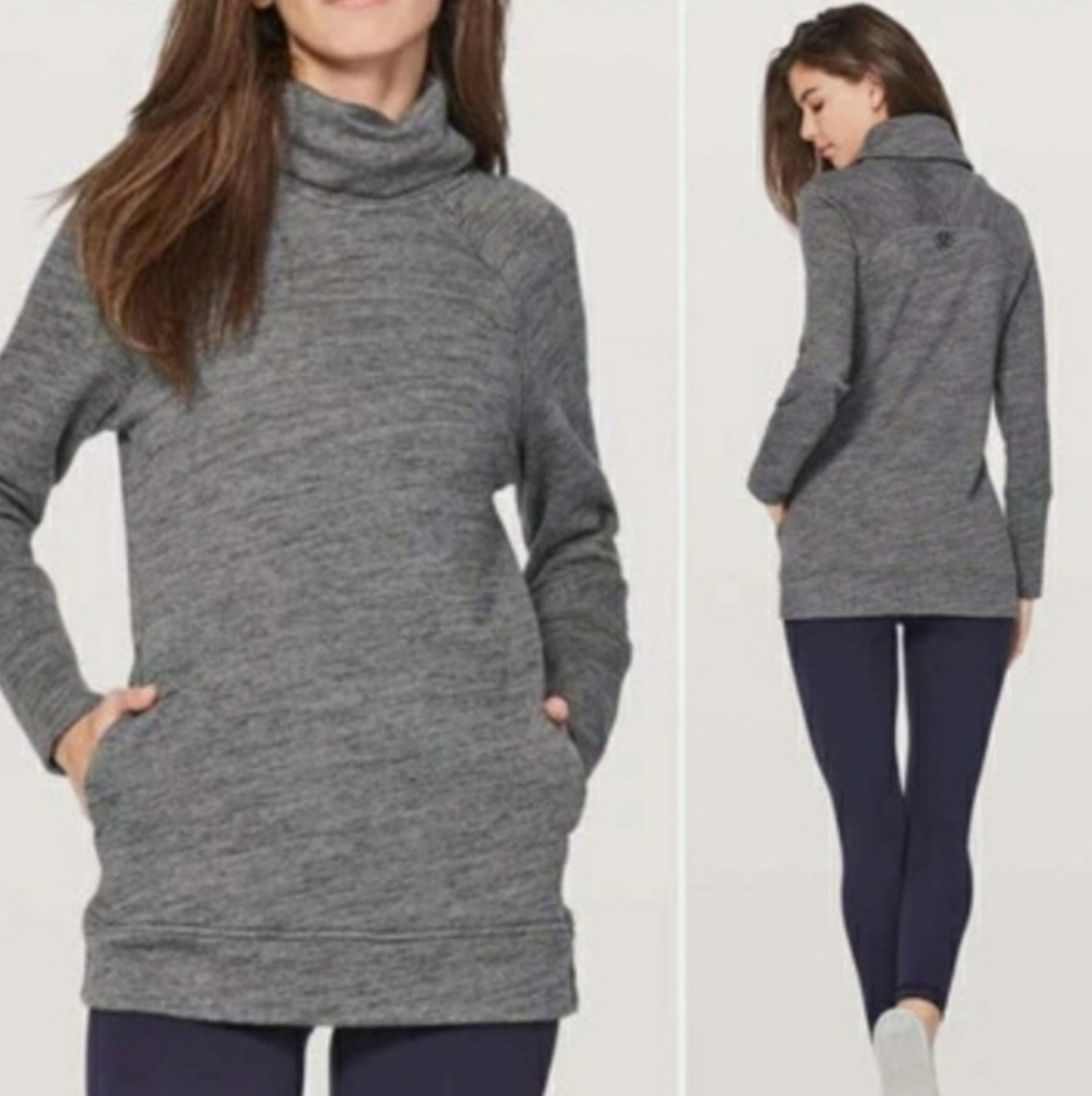 Lululemon To You Tunic. Turtleneck. Long Sleeves. Pullover. Heathered Grey. 4.